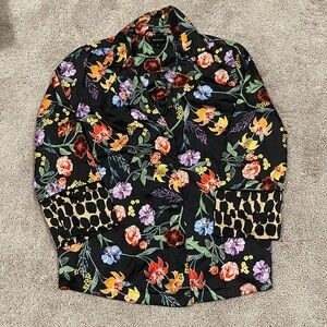 Who What Wear Multicolored Silk Blouse Top